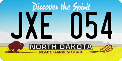 ND license plate JXE054