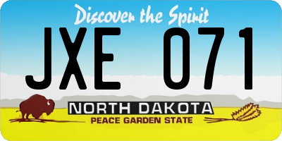 ND license plate JXE071