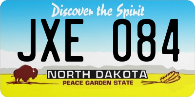 ND license plate JXE084