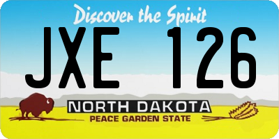 ND license plate JXE126