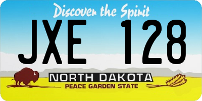 ND license plate JXE128