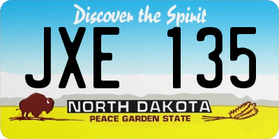 ND license plate JXE135