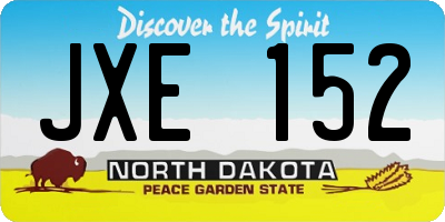 ND license plate JXE152