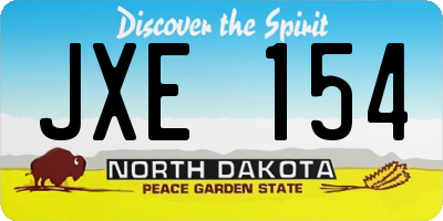 ND license plate JXE154