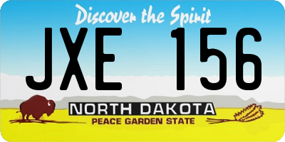 ND license plate JXE156