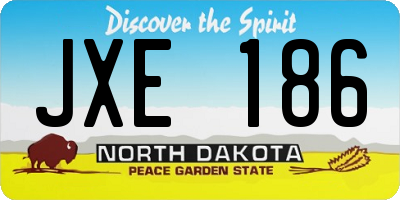 ND license plate JXE186