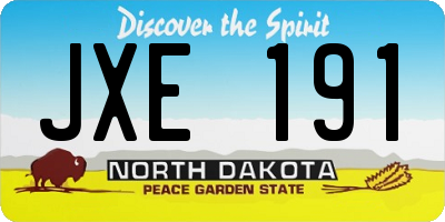 ND license plate JXE191