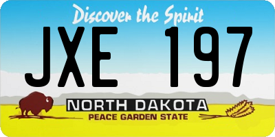ND license plate JXE197