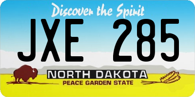 ND license plate JXE285