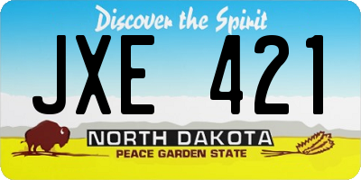 ND license plate JXE421
