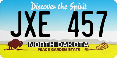 ND license plate JXE457