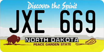 ND license plate JXE669