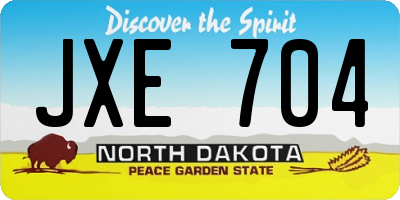 ND license plate JXE704