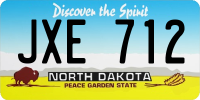 ND license plate JXE712