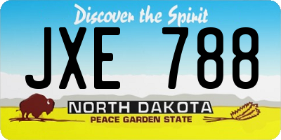 ND license plate JXE788