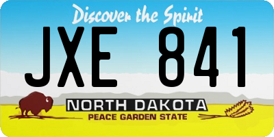 ND license plate JXE841
