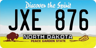 ND license plate JXE876