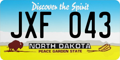 ND license plate JXF043