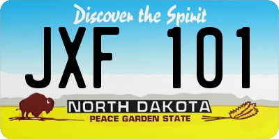 ND license plate JXF101