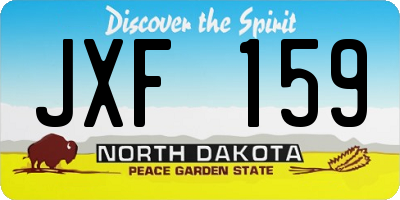 ND license plate JXF159