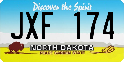 ND license plate JXF174