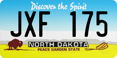 ND license plate JXF175