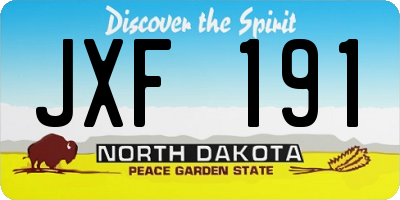 ND license plate JXF191