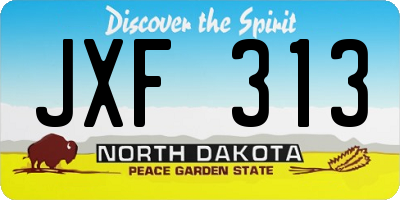 ND license plate JXF313