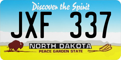 ND license plate JXF337