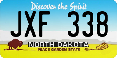 ND license plate JXF338