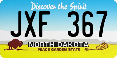 ND license plate JXF367