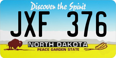 ND license plate JXF376