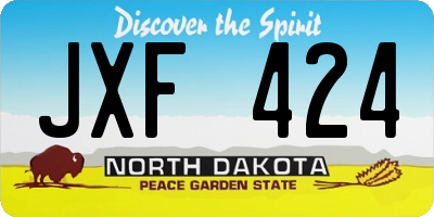 ND license plate JXF424