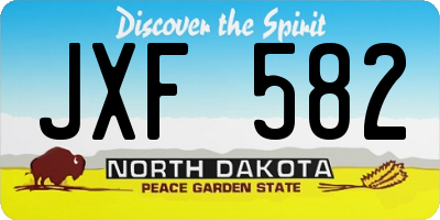 ND license plate JXF582