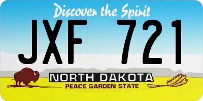 ND license plate JXF721