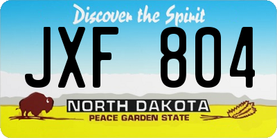 ND license plate JXF804