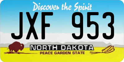 ND license plate JXF953