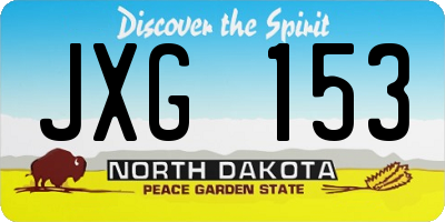 ND license plate JXG153