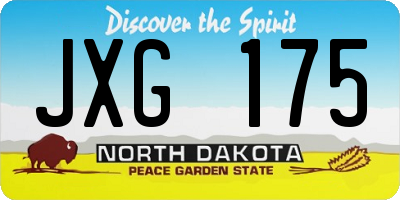 ND license plate JXG175