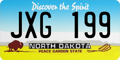 ND license plate JXG199