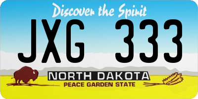 ND license plate JXG333