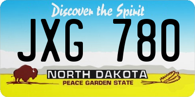 ND license plate JXG780