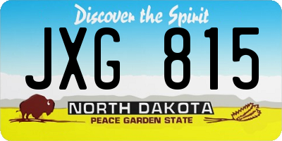 ND license plate JXG815