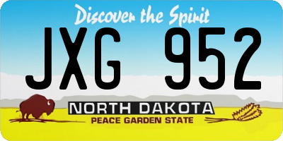 ND license plate JXG952