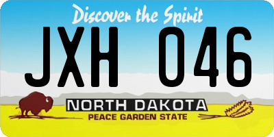 ND license plate JXH046