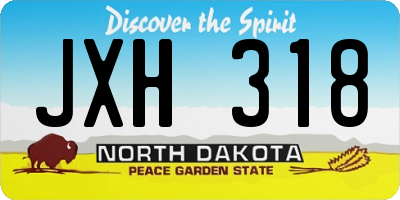 ND license plate JXH318