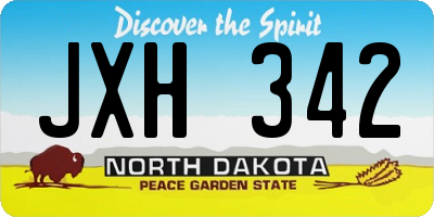 ND license plate JXH342