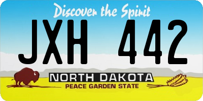 ND license plate JXH442