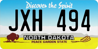 ND license plate JXH494