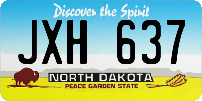 ND license plate JXH637